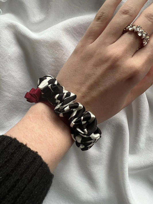 Scrunchie SLIM zebra Jedwab