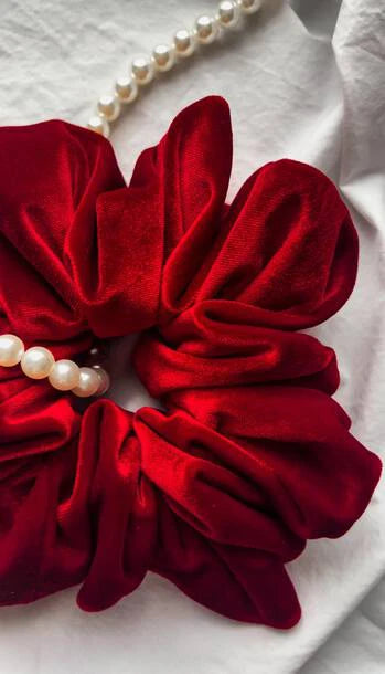 Scrunchie XXL czerwień Satyna