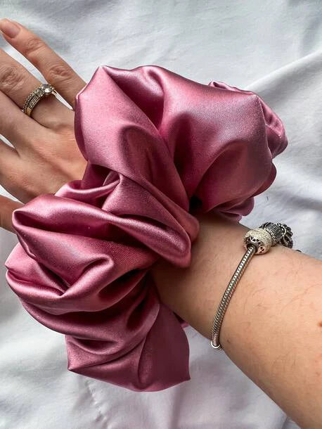Scrunchie XXL brudny róż Satyna