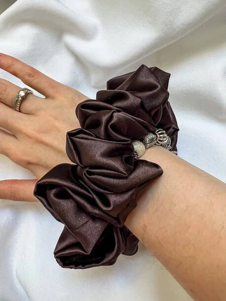Scrunchie STANDARD brąz Satyna