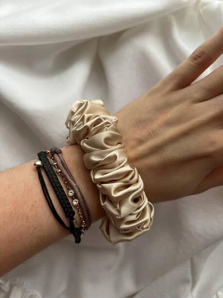 Scrunchie MINI szampański Satyna