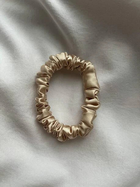 Scrunchie SLIM szampański Satyna