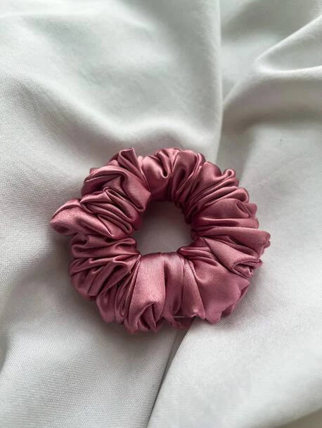 Scrunchie MINI brudny róż Satyna