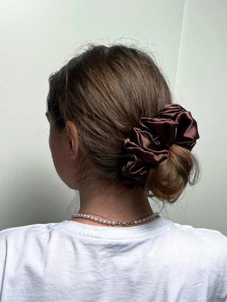 Scrunchie STANDARD brąz Satyna