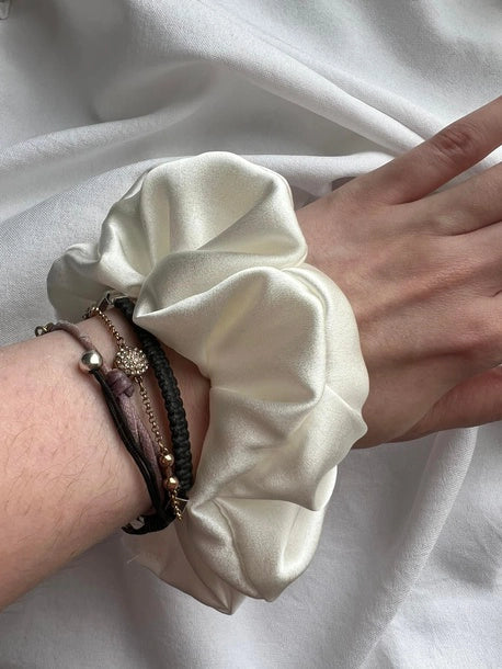 Scrunchie STANDARD śmietankowy Jedwab