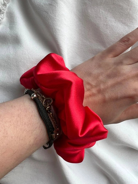 Scrunchie STANDARD czerwień Jedwab