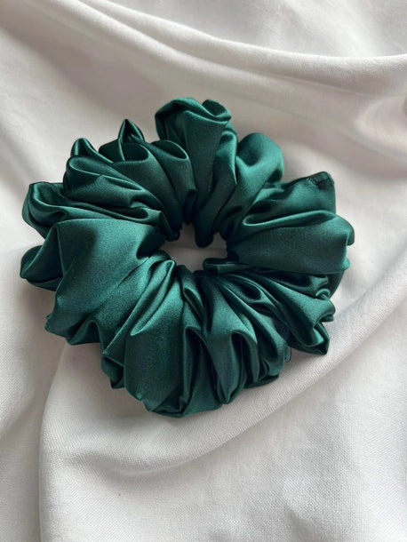 Scrunchie STANDARD butelkowa zieleń Satyna