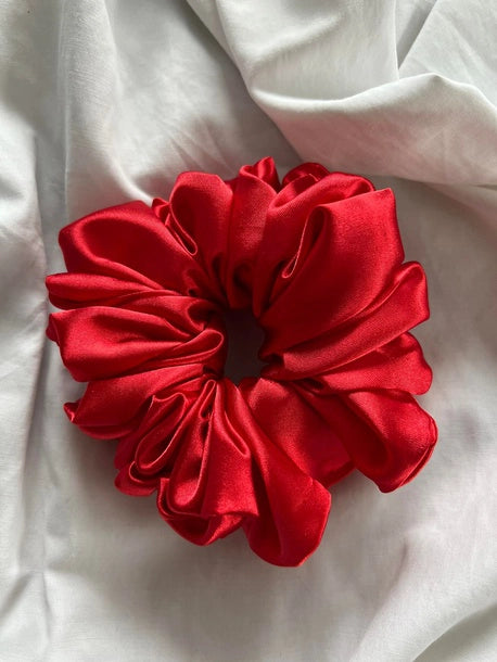 Scrunchie STANDARD ostra czerwień Satyna