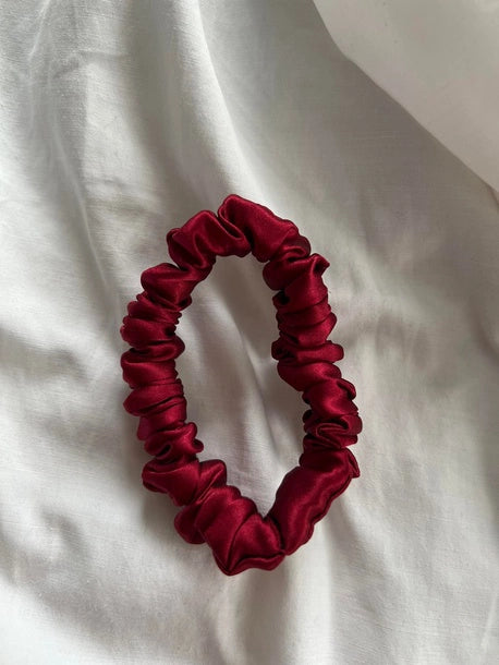 Scrunchie SLIM bordo Jedwab