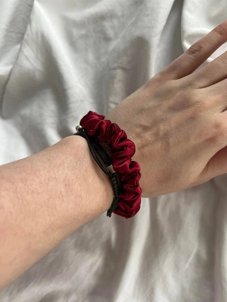 Scrunchie SLIM bordo Jedwab