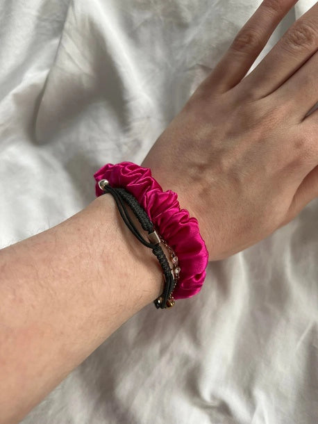 Scrunchie SLIM amarant Jedwab