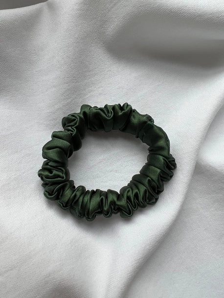 Scrunchie SLIM zieleń Jedwab