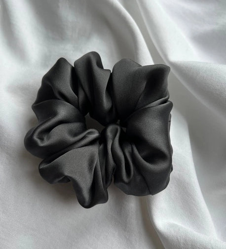 Scrunchie STANDARD ciemny popiel Jedwab