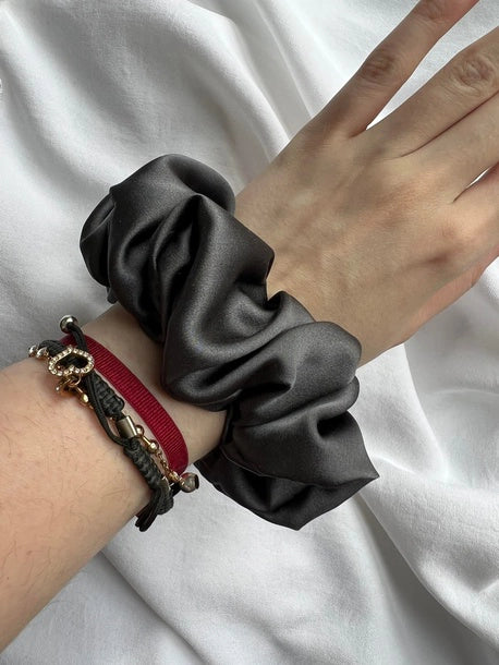Scrunchie STANDARD ciemny popiel Jedwab