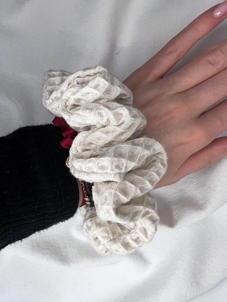 Scrunchie pielęgnacyjna kremowa Bawełna