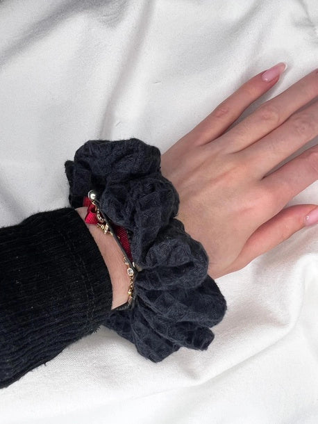 Scrunchie pielęgnacyjna czarna Bawełna
