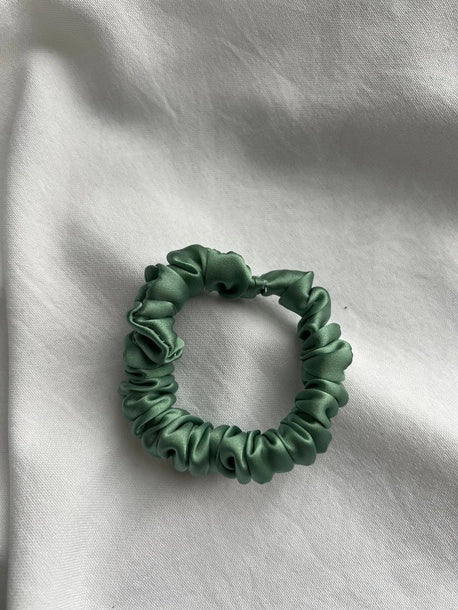 Scrunchie SLIM mięta Jedwab