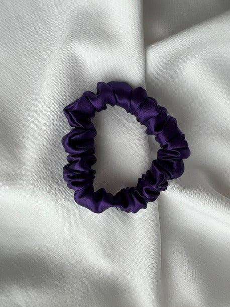 Scrunchie SLIM śliwka Jedwab