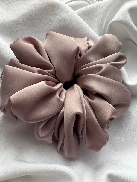 Scrunchie XXL fioletowo-szara Satyna