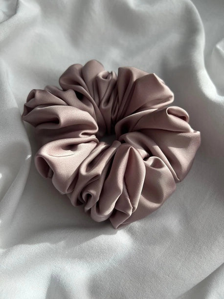 Scrunchie fioletowo-szara Satyna