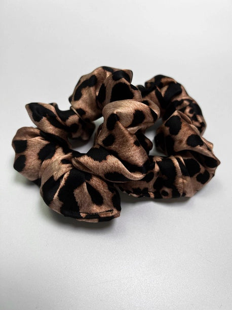 Scrunchie MINI panterka Jedwab