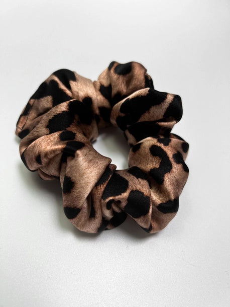 Scrunchie MINI panterka Jedwab
