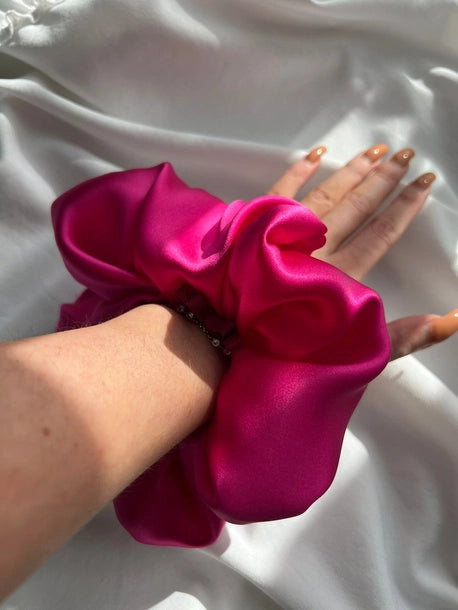 Scrunchie XXL amarant Jedwab