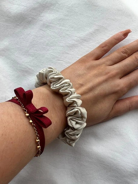 Scrunchie SLIM beż Jedwab