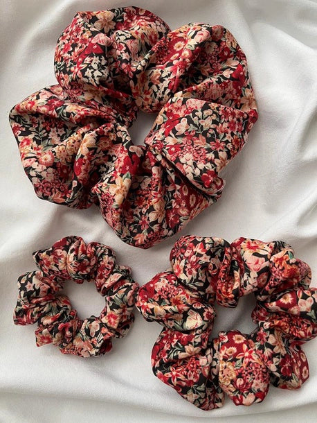 Scrunchie XXL kwiaty Bawełna