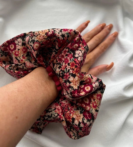 Scrunchie XXL kwiaty Bawełna