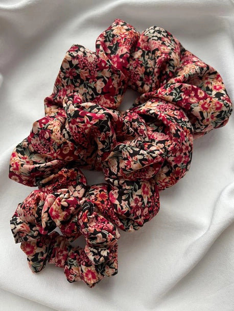 Scrunchie MINI kwiaty Bawełna