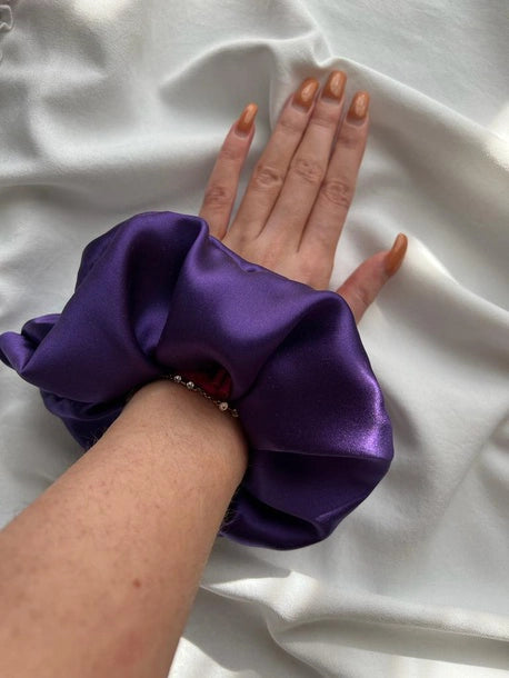 Scrunchie XXL śliwka Jedwab
