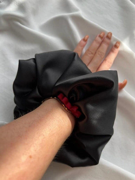 Scrunchie XXL czarny Jedwab
