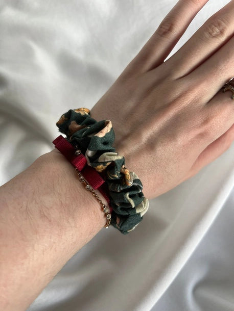 Scrunchie slim żw kwiaty Bawełna