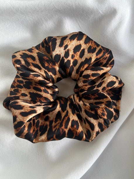 Scrunchie XXL panterka Jedwab