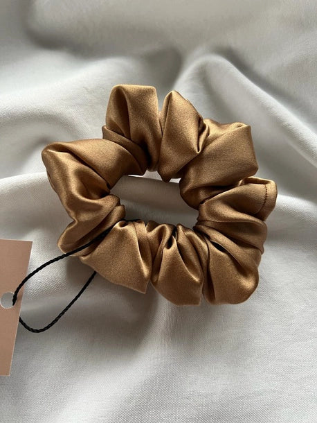 Scrunchie MINI złoty Jedwab