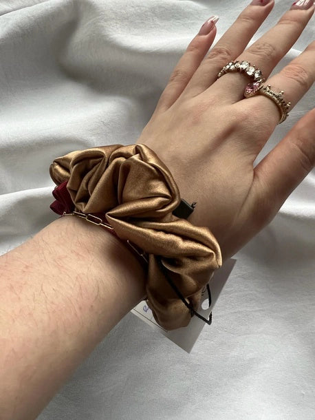 Scrunchie MINI złoty Jedwab