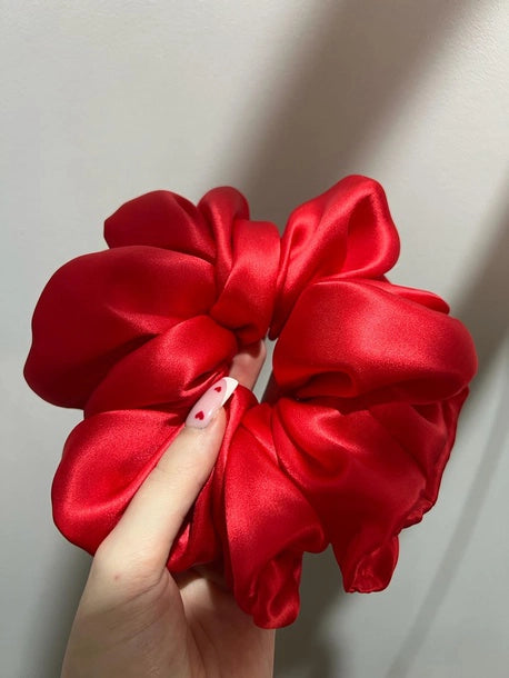 Scrunchie XXL czerwień Jedwab
