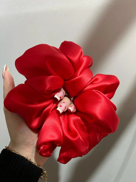 Scrunchie XXL czerwień Jedwab