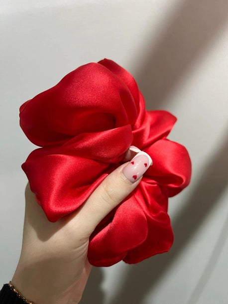 Scrunchie XXL czerwień Jedwab