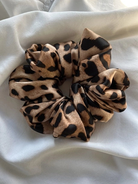 Scrunchie XXL+ panterka Jedwab