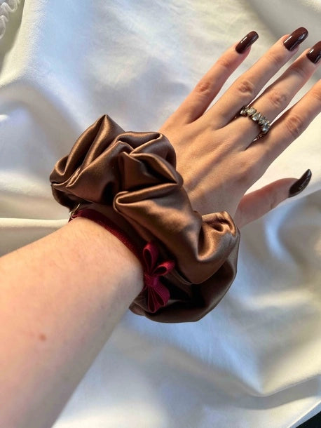 Scrunchie STANDARD brąz Jedwab